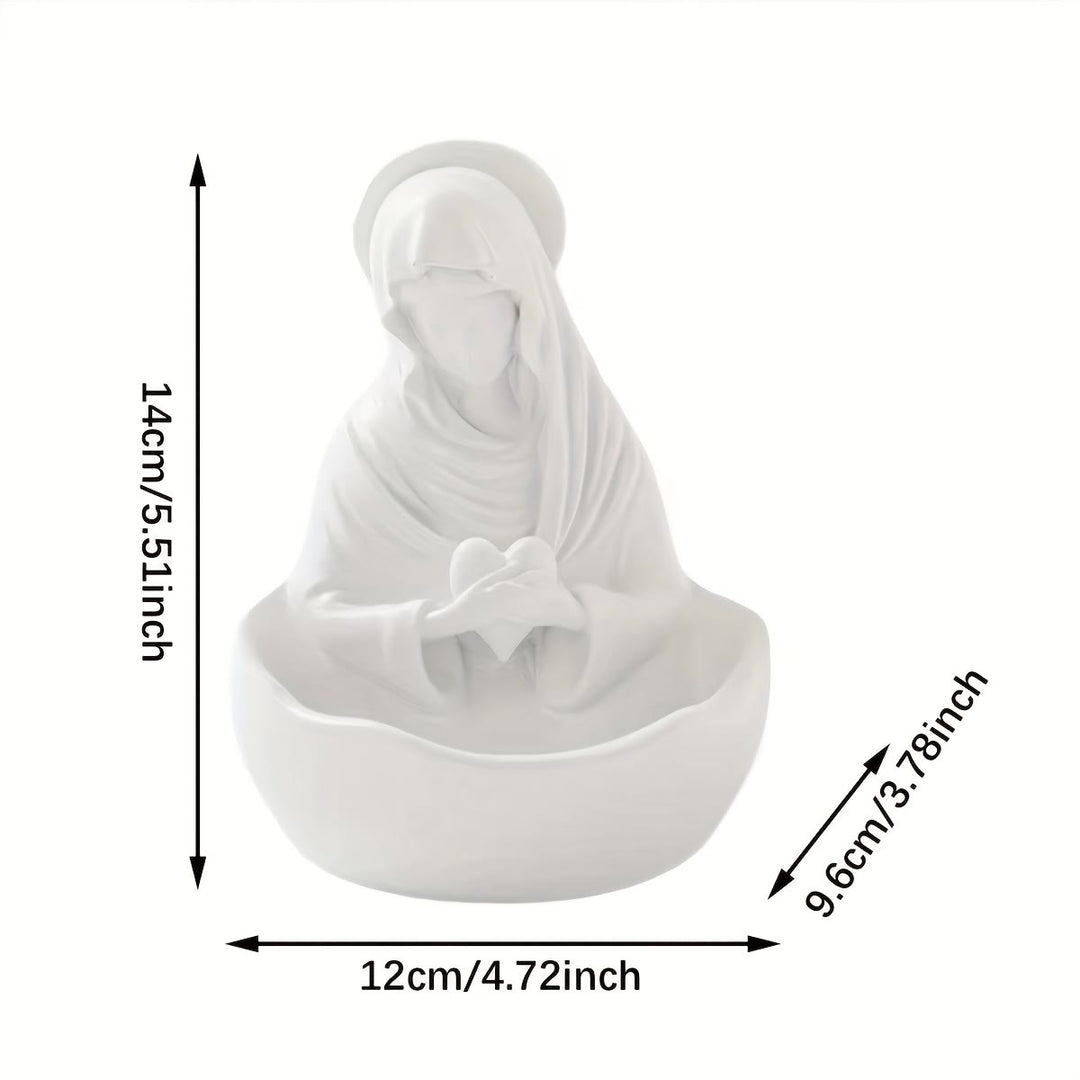 Christianartworkshop Our Lady White Resin Rosary Holder: Carrying the Beauty of Faith