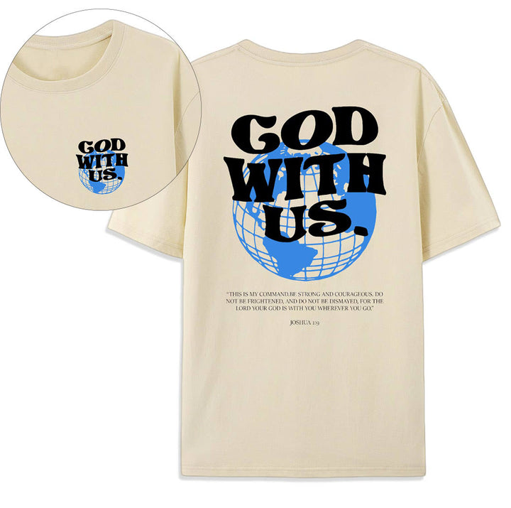 Christianartworkshop God With Us Cotton T-Shirt - Beige - 2XL - image 6