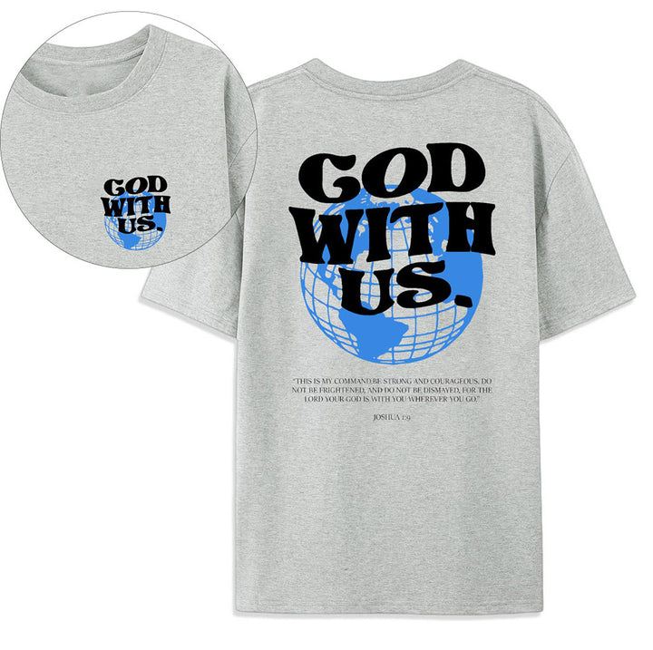 Christianartworkshop God With Us Cotton T-Shirt - Grey - 2XL - image 9