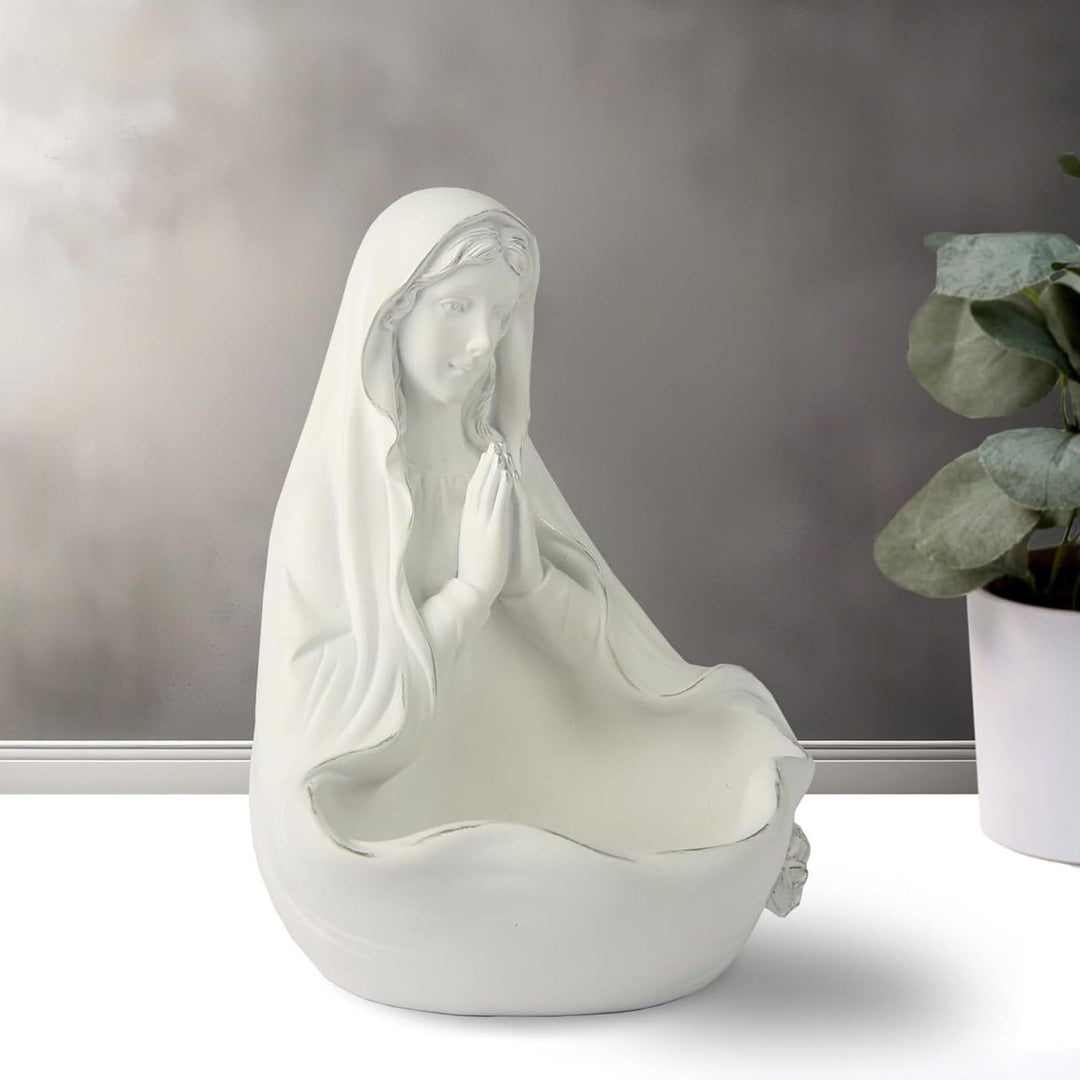 Christianartworkshop Our Lady white Rosary Holder: Embracing Tranquility with Divine Grace - image 1