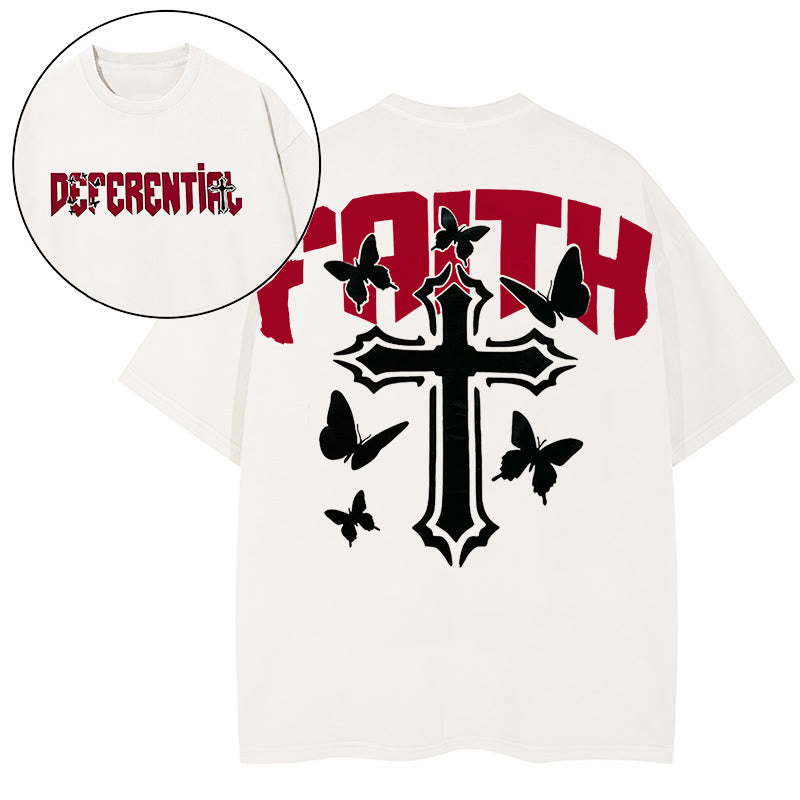 Christianartworkshop "FAITH" Short Sleeve T-shirt - White - 2XL - image 5