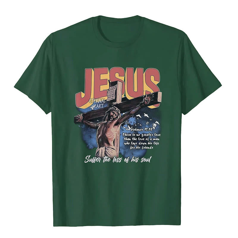 Christianartworkshop Jesus Short Sleeve T-shirt - Dark Green - 2XL - image 6