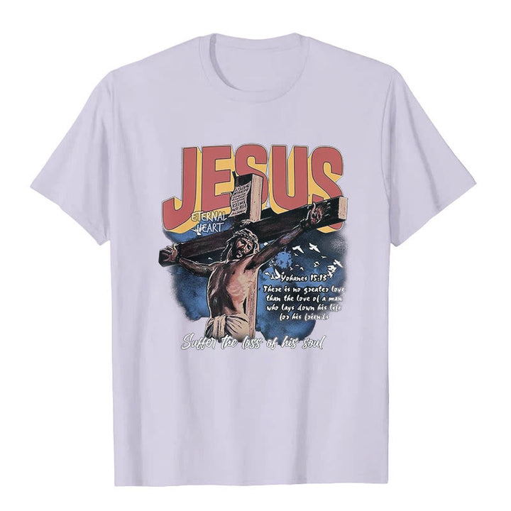 Christianartworkshop Jesus Short Sleeve T-shirt - Purple - 2XL - image 7