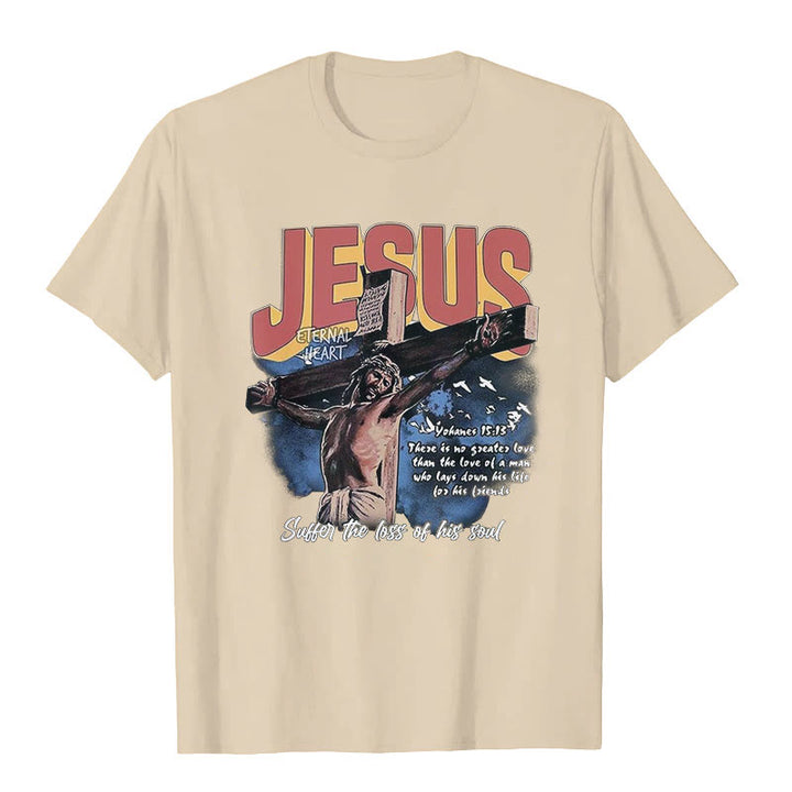 Christianartworkshop Jesus Short Sleeve T-shirt - Beige - 2XL - image 2