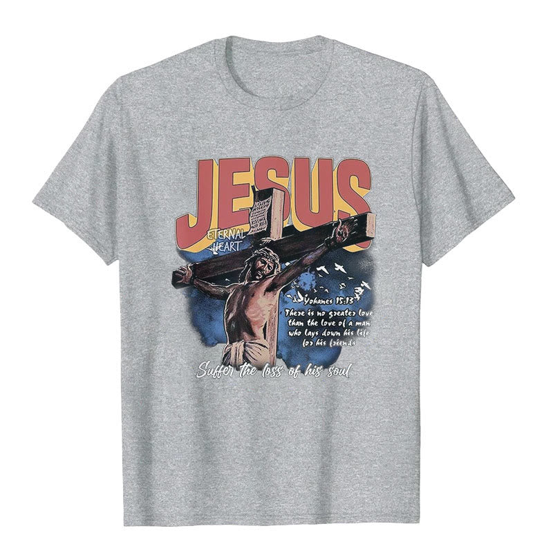 Christianartworkshop Jesus Short Sleeve T-shirt - Grey - 2XL - image 8