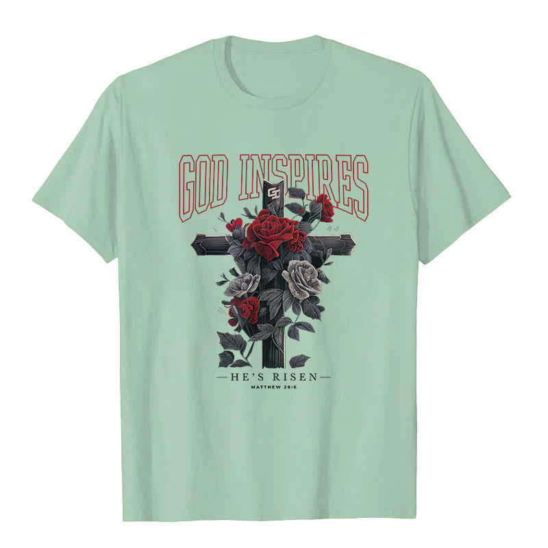 Christianartworkshop "GOD INSPIRES" T-shirt - Light Green - 2XL - image 5