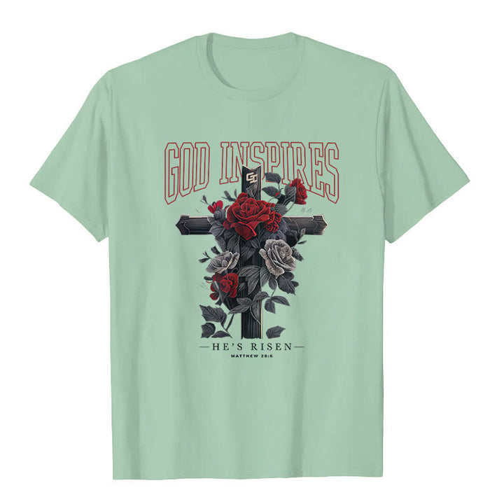 Christianartworkshop "GOD INSPIRES" T-shirt - Light Green - 2XL - image 5