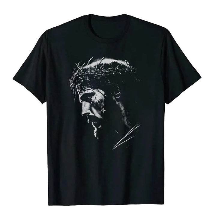 Christianartworkshop Jesus Crown of Thorns T-shirt - Black - 2XL - image 0