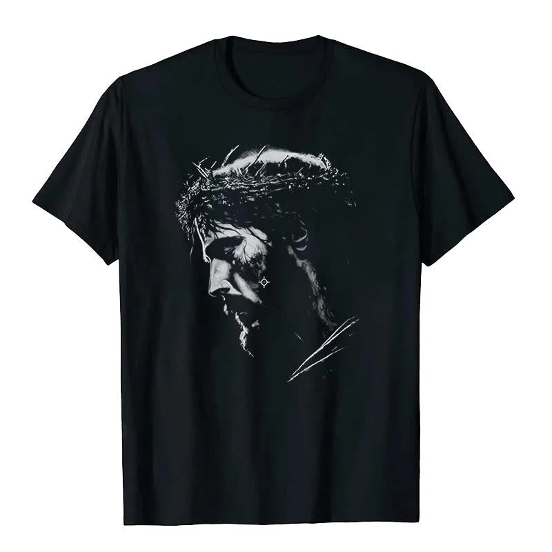 Christianartworkshop Jesus Crown of Thorns T-shirt - Black - 2XL - image 1