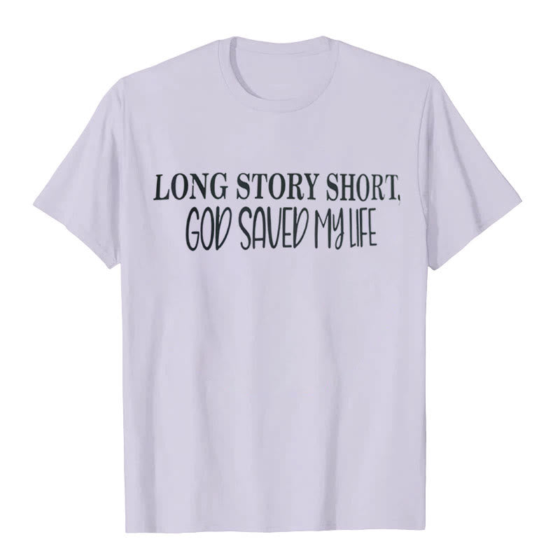 Christianartworkshop "LONG STORY SHORT, GOD SAVED MY LIFE" T-shirt - Purple - 2XL - image 7