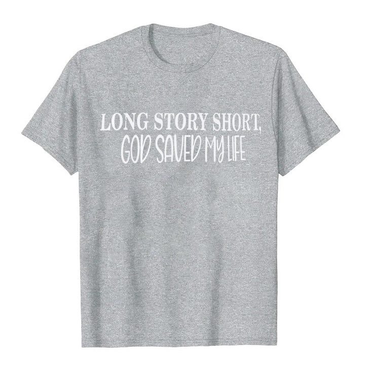 Christianartworkshop "LONG STORY SHORT, GOD SAVED MY LIFE" T-shirt - Grey - 2XL - image 8