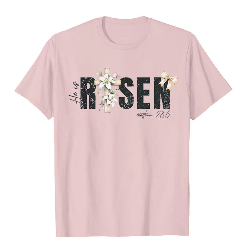 Christianartworkshop "He is RISEN" Short Sleeve T-shirt - Pink - 2XL - image 6