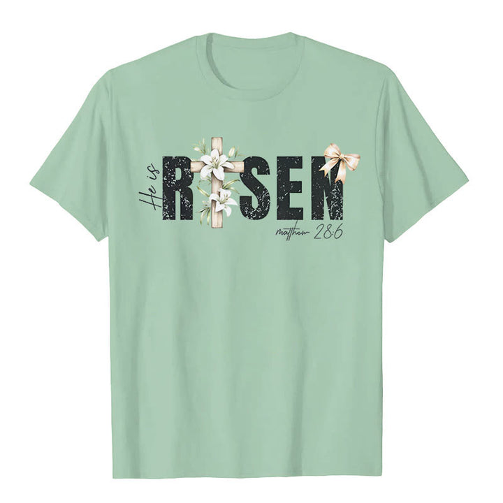 Christianartworkshop "He is RISEN" Short Sleeve T-shirt - Light Green - 2XL - image 7