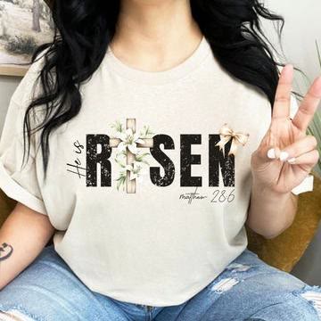 Christianartworkshop "He is RISEN" Short Sleeve T-shirt - image 2