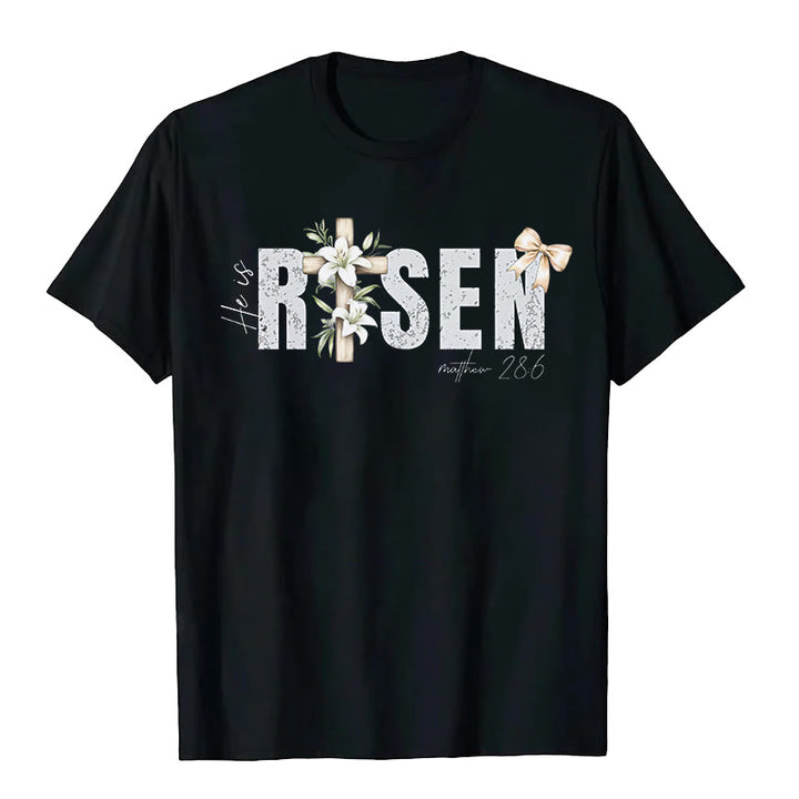 Christianartworkshop "He is RISEN" Short Sleeve T-shirt - Black - 2XL - image 3