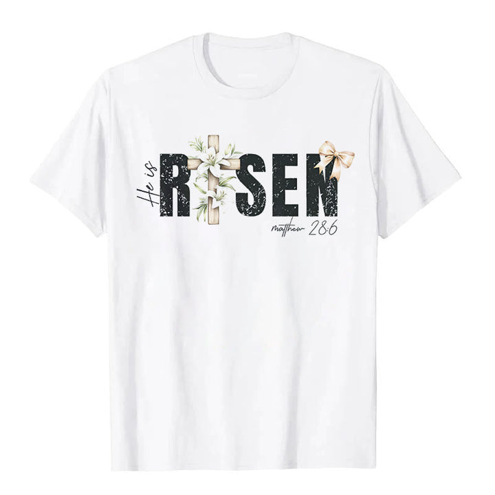 Christianartworkshop "He is RISEN" Short Sleeve T-shirt - White - 2XL - image 0
