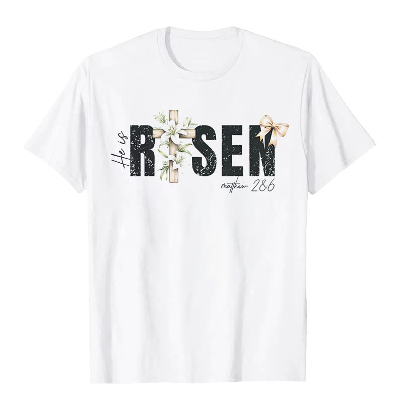 Christianartworkshop "He is RISEN" Short Sleeve T-shirt - White - 2XL - image 1