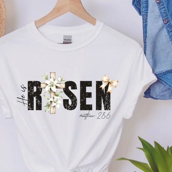 Christianartworkshop "He is RISEN" Short Sleeve T-shirt - image 2