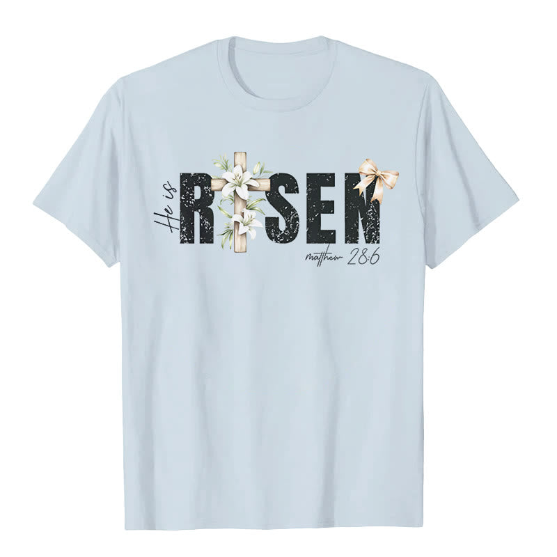 Christianartworkshop "He is RISEN" Short Sleeve T-shirt - Blue - 2XL - image 5