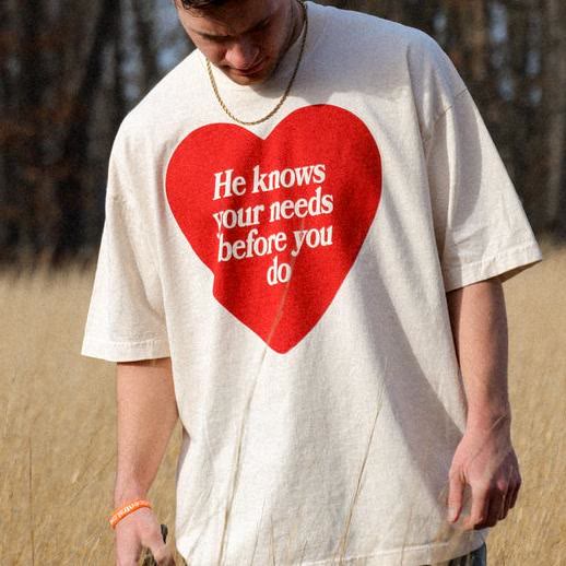 Christianartworkshop "He knows your needs before you do" T-shirt - image 2