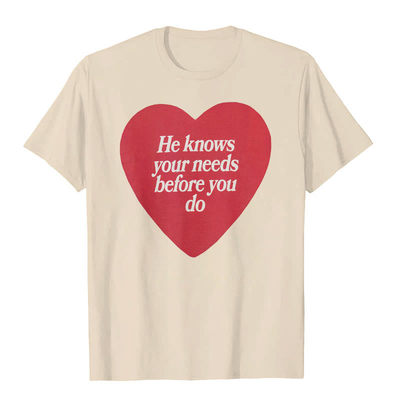 Christianartworkshop "He knows your needs before you do" T-shirt - Beige - 2XL - image 5