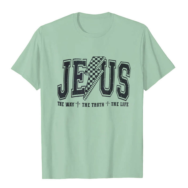 Christianartworkshop "JESUS THE WAY + THE TRUTH + THE LIFE" T-shirt - Light Green - 2XL - image 5