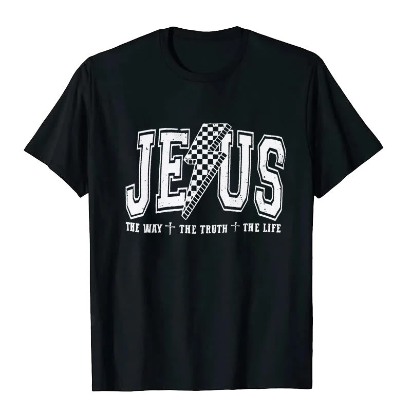 Christianartworkshop "JESUS THE WAY + THE TRUTH + THE LIFE" T-shirt - Black - 2XL - image 1