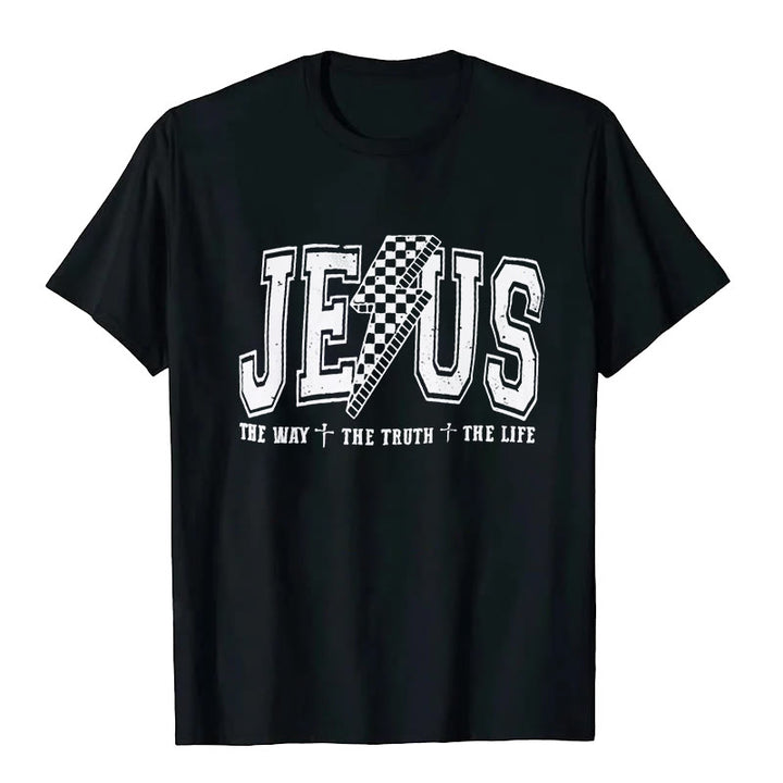 Christianartworkshop "JESUS THE WAY + THE TRUTH + THE LIFE" T-shirt - Black - 2XL - image 1