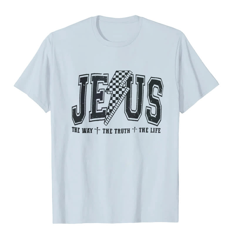 Christianartworkshop "JESUS THE WAY + THE TRUTH + THE LIFE" T-shirt - Blue - 2XL - image 3