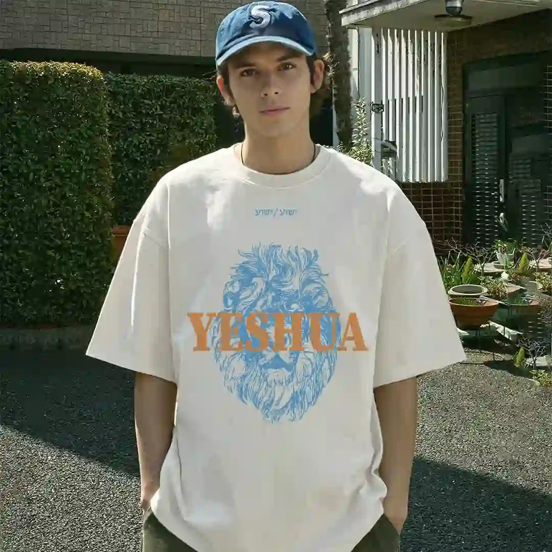 Christianartworkshop "YESHUA" Lion Head Washed T-Shirt - image 2