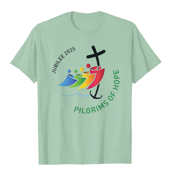 Christianartworkshop Jubilee 2025 - Pilgrims of Hope T-Shirt - Light Green - 2XL - image 5
