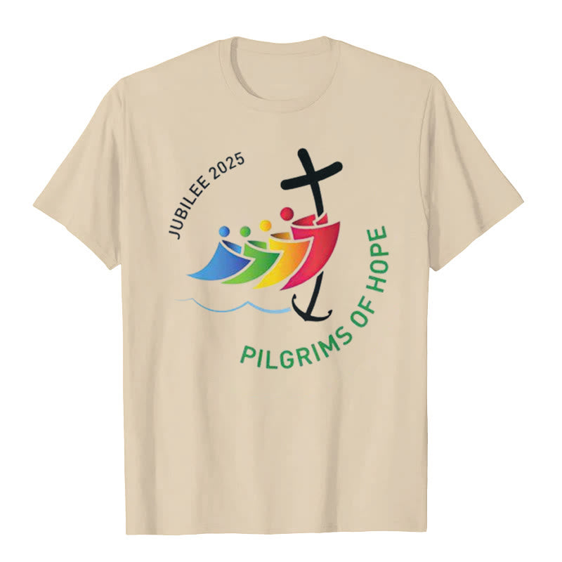 Christianartworkshop Jubilee 2025 - Pilgrims of Hope T-Shirt - Beige - 2XL - image 2