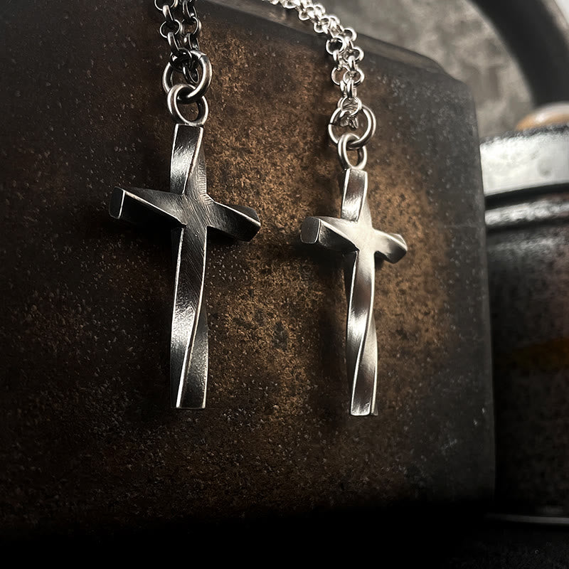 Christianartworkshop 999 Sterling Silver Cross Necklace: A Touch of Elegant Edge - 999 Sterling Silver - image 1
