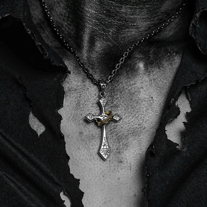 Christianartworkshop 925 Sterling Silver Modern & Minimalist Crucifix Necklace: A Symbol of Dark Talisman - image 2