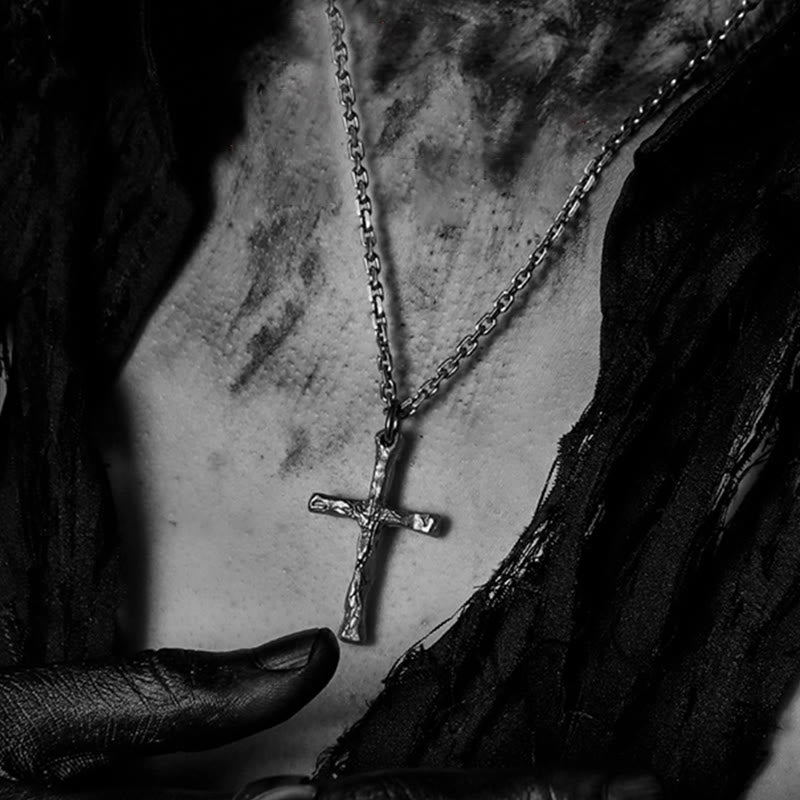 Christianartworkshop 925 Sterling Silver Dark Style Cross Necklace: A Symbol of Faith - image 2