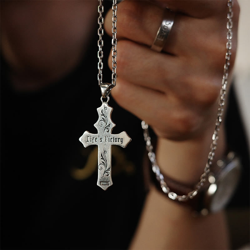 Christianartworkshop 925 Sterling Silver Vintage & Classic Crucifix Life's Victory Necklace: Emblem of Divine Triumph - 925 Sterling Silver - image 0