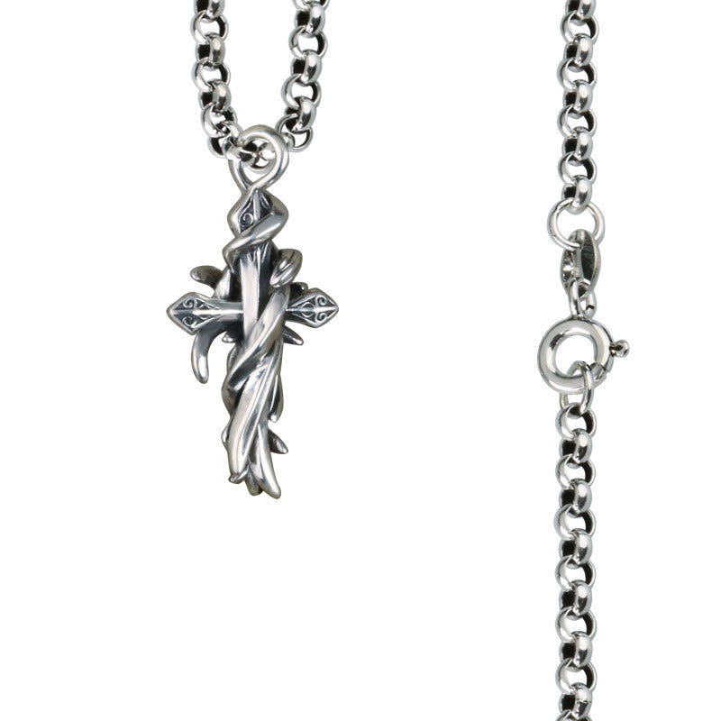 Christianartworkshop 925 Sterling Silver 2styles Vine Crucifix Necklace: Unleashing Your Dark Personality - Silver - image 6
