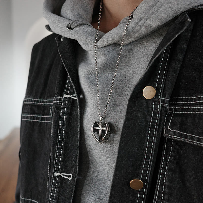 Christianartworkshop 925 Sterling Silver Angel Wings Cross Necklace: Embodying Faith and Celestial Grace - image 3