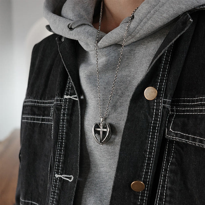 Christianartworkshop 925 Sterling Silver Angel Wings Cross Necklace: Embodying Faith and Celestial Grace - image 3