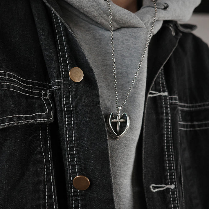 Christianartworkshop 925 Sterling Silver Angel Wings Cross Necklace: Embodying Faith and Celestial Grace - image 2