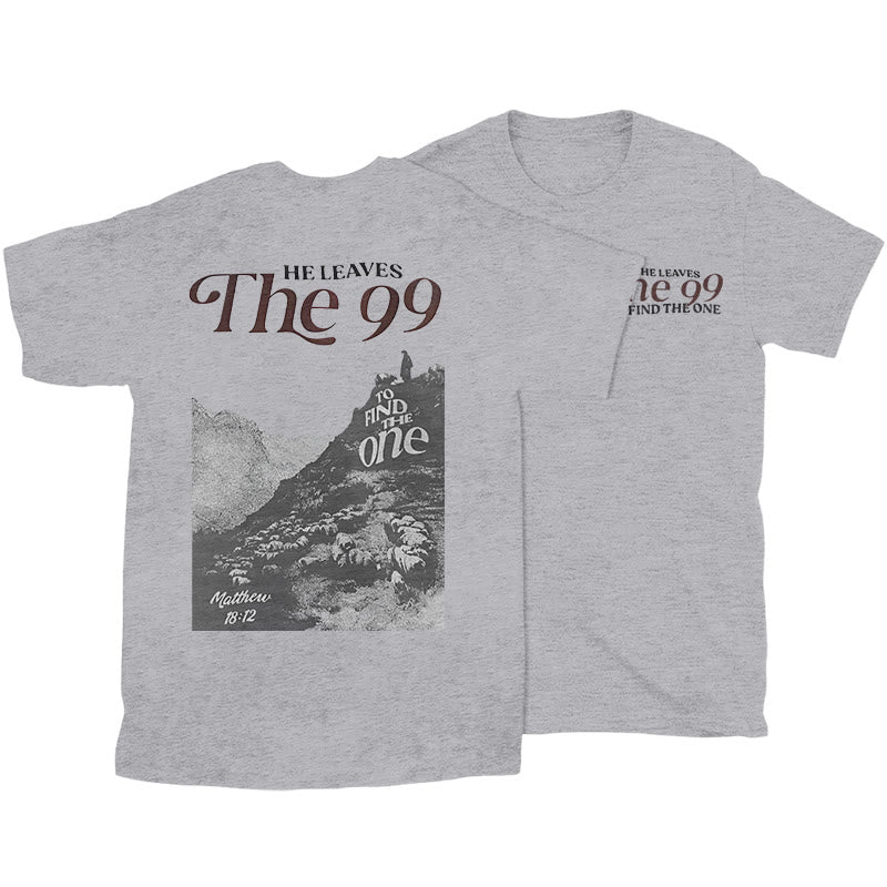 Christianartworkshop He Leaves the 99 to Find the One T-shirt - Grey - 2XL - image 30
