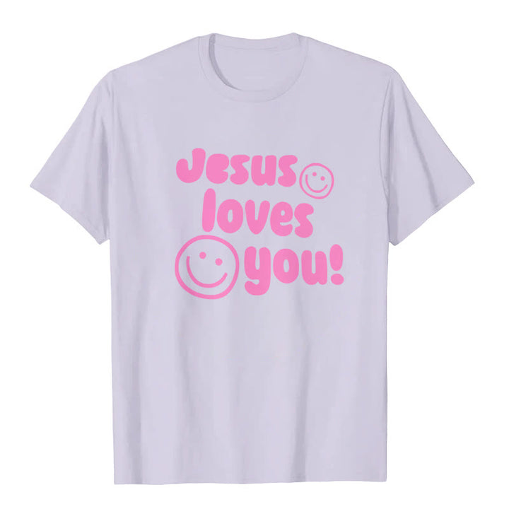 Christianartworkshop Jesus Loves You T-shirt - Purple - 2XL - image 5