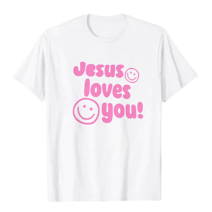 Christianartworkshop Jesus Loves You T-shirt - White - 2XL - image 0