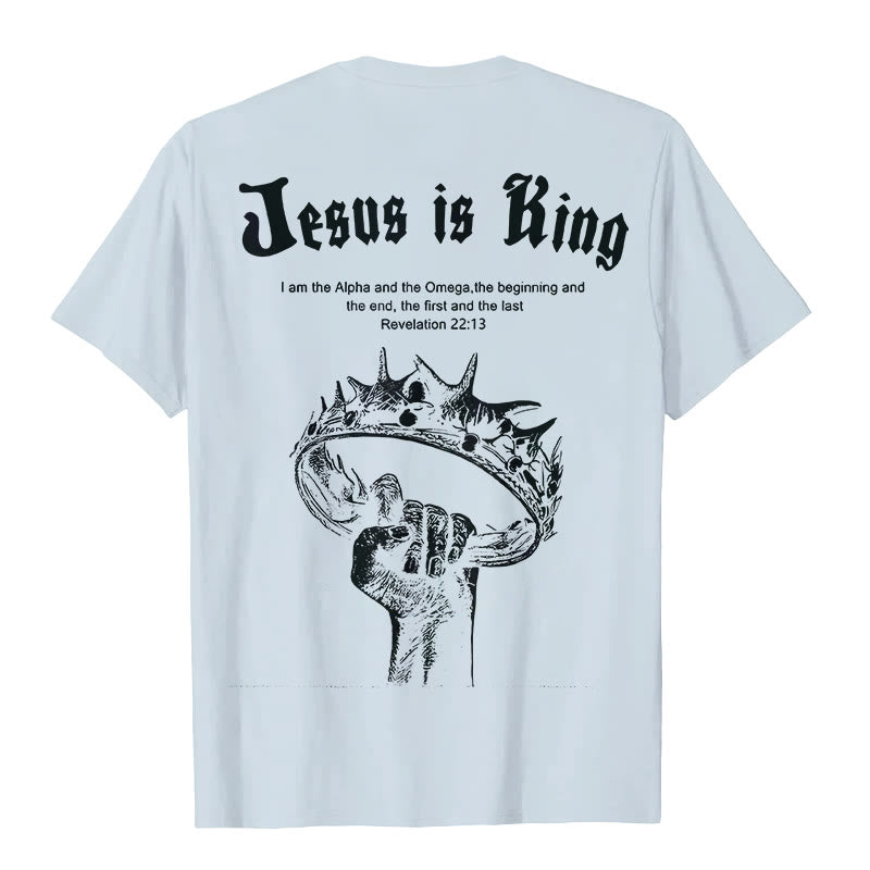 Christianartworkshop Jesus is King T-shirt - Blue - 2XL - image 3