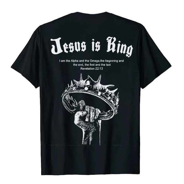 Christianartworkshop Jesus is King T-shirt - Black - 2XL - image 1