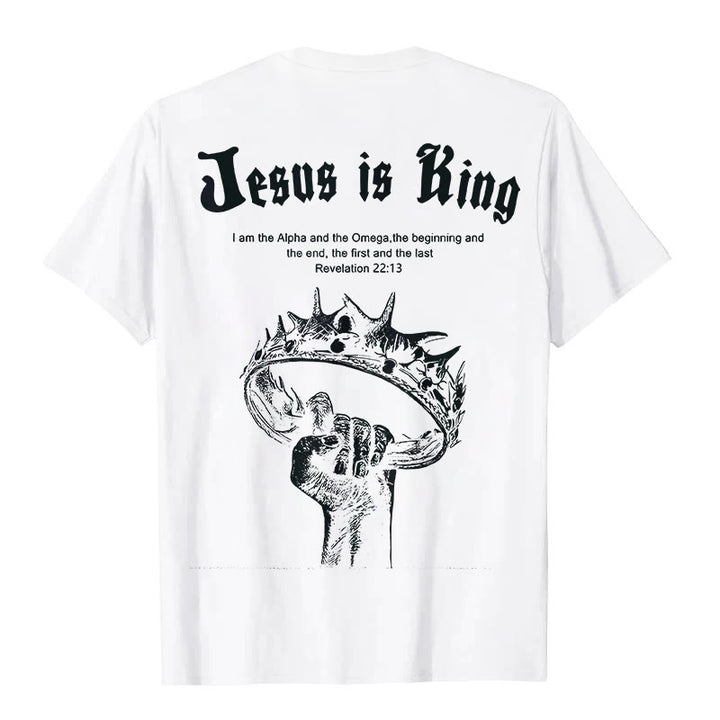 Christianartworkshop Jesus is King T-shirt - White - 2XL - image 0