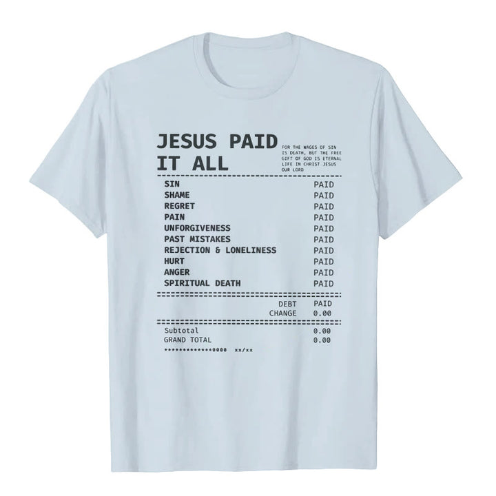 Christianartworkshop Jesus ​​Paid It All T-shirt - Blue - 2XL - image 5