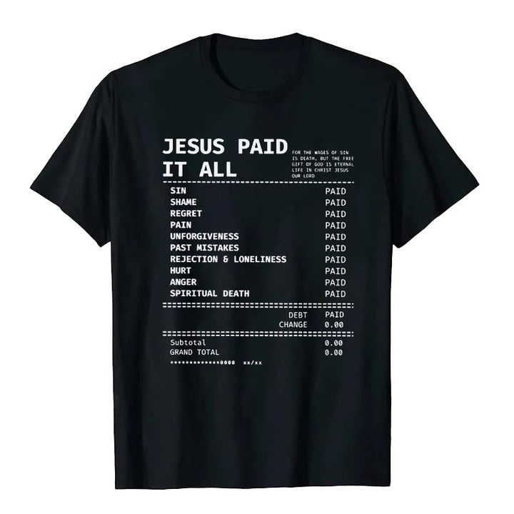 Christianartworkshop Jesus ​​Paid It All T-shirt - Black - 2XL - image 2