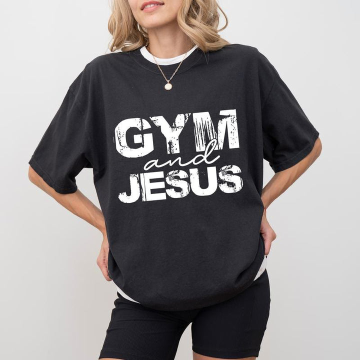 Christianartworkshop Gym and Jesus T-Shirt - Black - 2XL - image 1