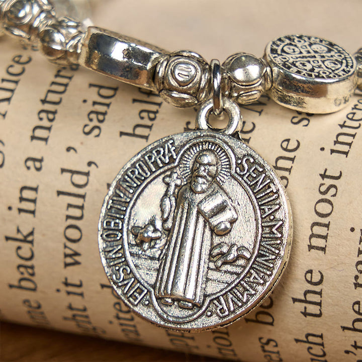 Christianartworkshop St. Benedict Crucifix Rose Bracelet: Timeless Christian Accessory for Daily Faith Expression - image 5